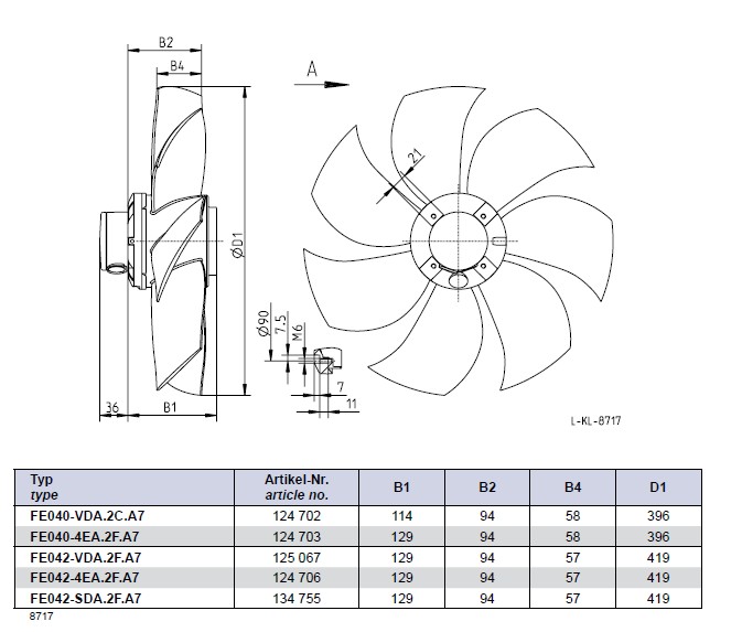 Габаритные размеры FE040-VDA.2C.A7