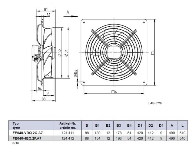 Габаритные размеры FE040-4EQ.2F.A7