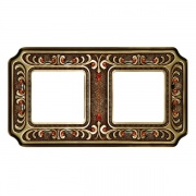 Рамка на 2 поста, гор/верт с кристаллами, цвет bright patina