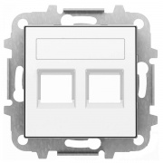 Накладка для 2-х суппортов/разъёмов типа 2017... и/или 2018...ABB Sky, альпийский белый (8518.2 BL)