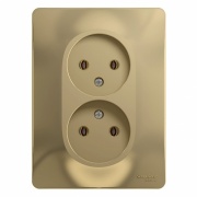Розетка двойная без заземления16А в сборе SE Glossa, титан