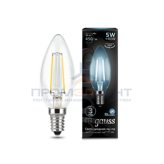Gauss LED Filament Candle E14 5W 4100К 1/10/50