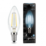 Лампа Gauss Filament Свеча 11W 750lm 4100К Е14 LED 1/10/50
