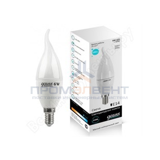 Лампа Gauss LED Elementary Candle Tailed 6W E14 4100K 1/10/50