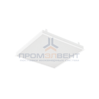 Светодиодный светильник "ВАРТОН" грильято подвесной 588*588*50мм 27 ВТ 6500К с планками для подвеса С РАМКОЙ с функцией аварийного освещения