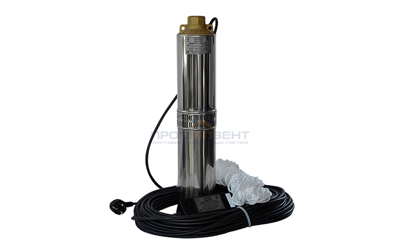 Насос скважинный Водолей БЦПЭУ 0,5-16 У (0,4 кВт, однофазный, Qmax 1,8 л/мин, Hmax 27м, кабель 16м)
