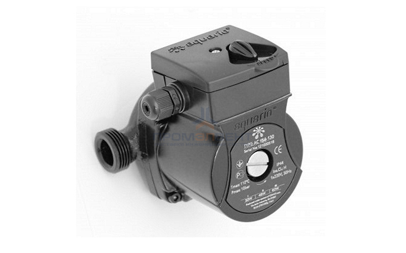 Насос циркуляционный Aquario AC 154-130HW - 0,12 кВт (однофазный, Ду15, Hmax 4 м, Qmax 2,4 м³/ч)