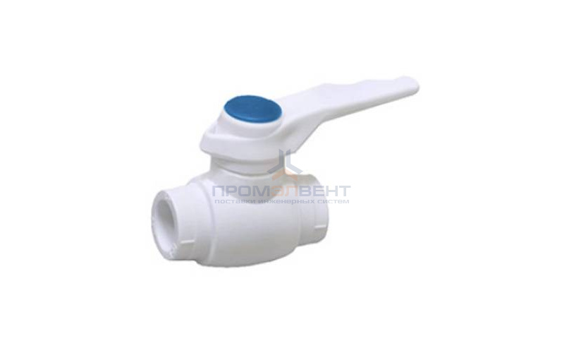 Кран шаровой Fusitek - 32 (Пайка/Пайка, ручка-рычаг белая с синей меткой)