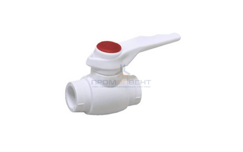 Кран шаровой Fusitek - 40 (Пайка/Пайка, ручка-рычаг белая с красной меткой)