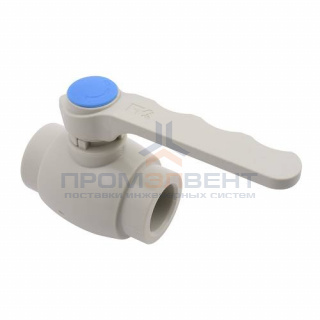 Кран шаровой FV-Plast - 75 (для полипропиленовых труб под пайку, цвет серый, ручка рычаг)