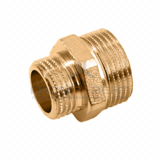Ниппель латунный резьбовой переходной STOUT - 1/2" x 1/4"