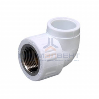 Переход на внутреннюю резьбу угловой Fusitek - 25 x 1/2" (для полипропиленовых труб, цвет белый)