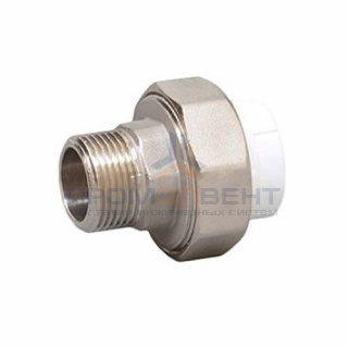 Переход на наружную резьбу разъемный Fusitek - 63 x 2" (для полипропиленовых труб, цвет белый)