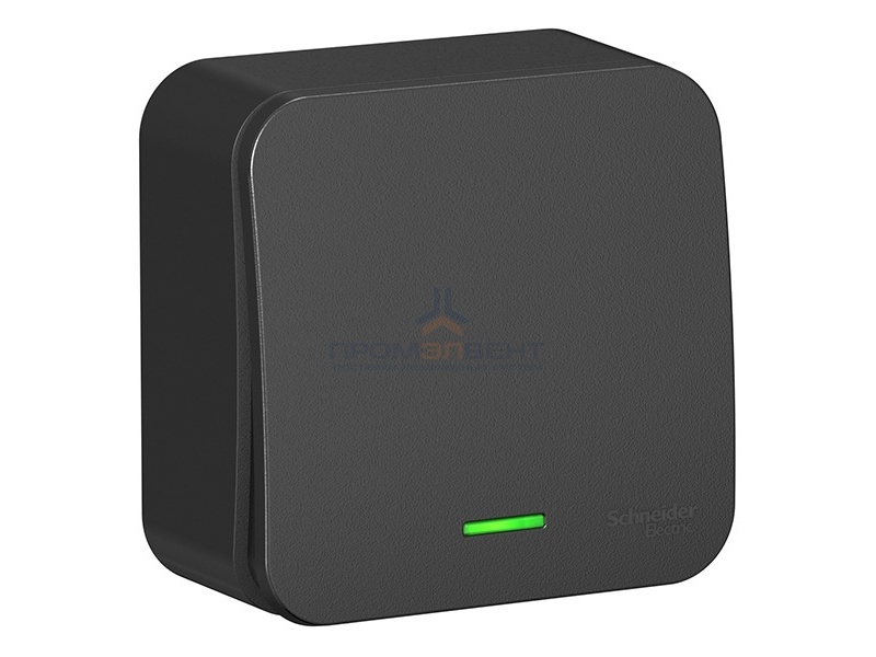 Выключатель 1-клавишный с подсветкой (cх.1) Blanca Schneider Electric 10А 250В антрацит из.пластина