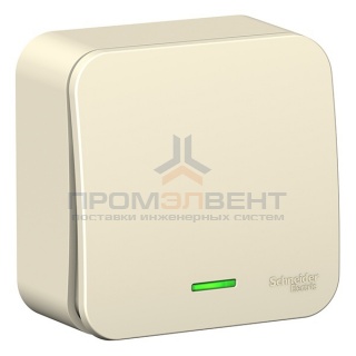 Выключатель 1-клавишный с подсветкой (cх.1) Blanca Schneider Electric 10А 250В молочный из.пластина