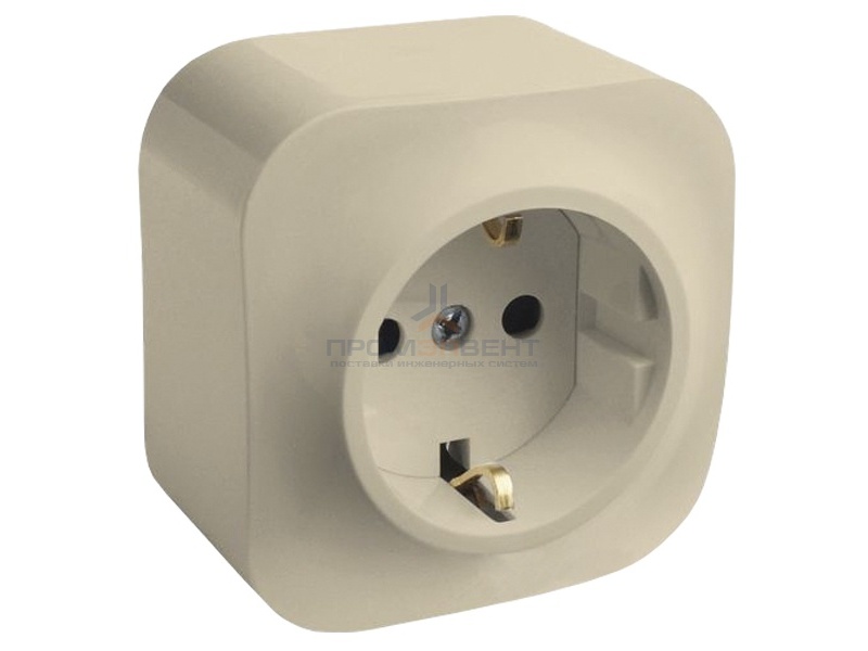 Розетка Legrand Quteo с заземлением слоновая кость [уп 20шт]