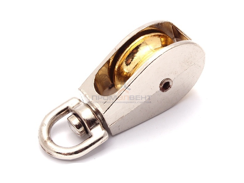 Блок для троса одинарный 15мм металлический шкив (трос 5мм) оцинкованный