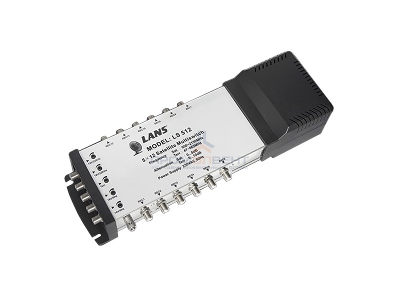Мультисвитч 5 х 8 LANS 5 входов (4 SAT + 1 TV), 8 выходов, активный, встроенный блок питания