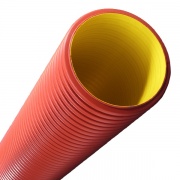 Труба жесткая двустенная для кабельной канализации DKC, (6кПа) д200мм, цвет красный [уп.6м]