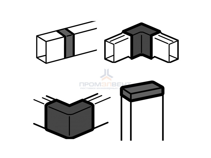 Угол внутренний/внешний/заглушка/накладка на стык 60x40мм Legrand METRA