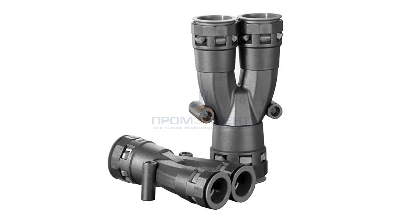 Разветвитель DN 1х23 + 2х17 мм, полиамид, цвет чёрный DKC