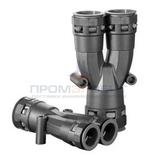 Разветвитель DN 1х23 + 2х17 мм, полиамид, цвет чёрный DKC