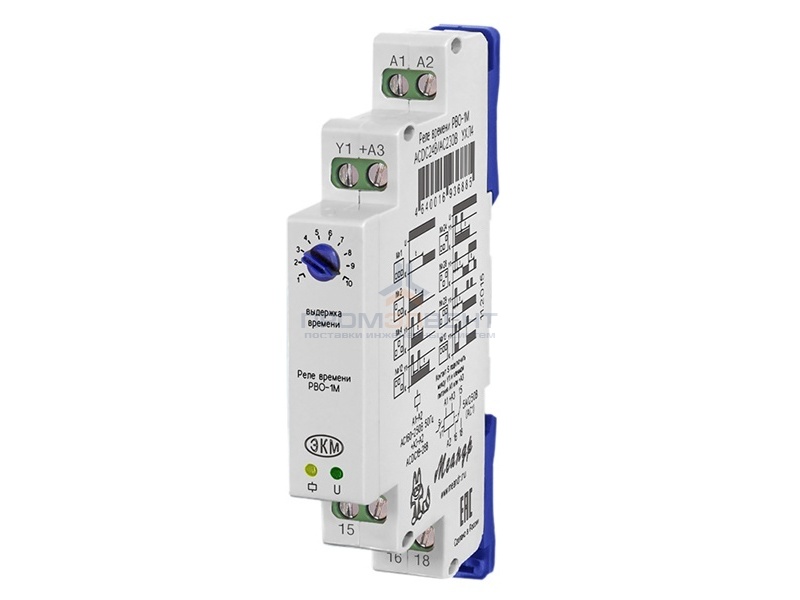 Реле времени однокомандное РВО-1М 0,3сек-10ч 1ПК ACDC24В/AC230В на DIN-рейку