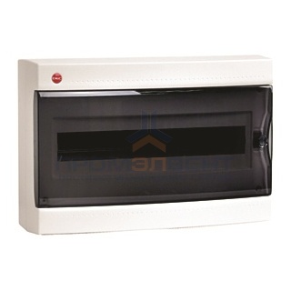 Щиток настенный DKC на 18 модулей IP41 белый с прозрачной дверцей с клеммником 87518 и замком